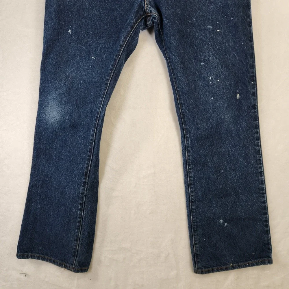 Levi Strauss 517 W36 L32 Bootcut Jeans Dark Wash Paint Splatter Mens‎